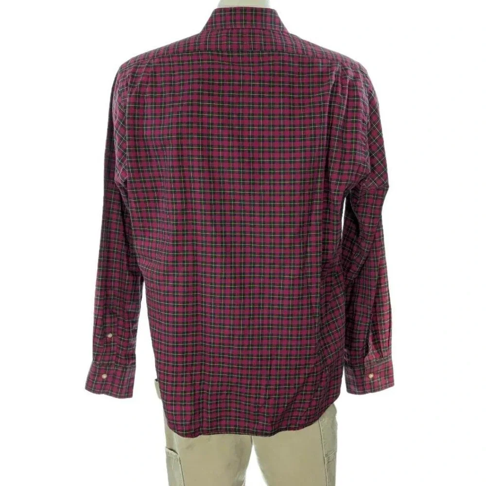 Polo Ralph Lauren Men's Cotton Red Plaid Button Down Shirt Size L EUC